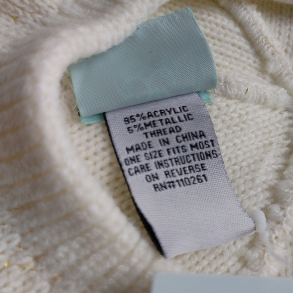 Vintage Ivory Knit Beret Hat - Picture 3 of 8